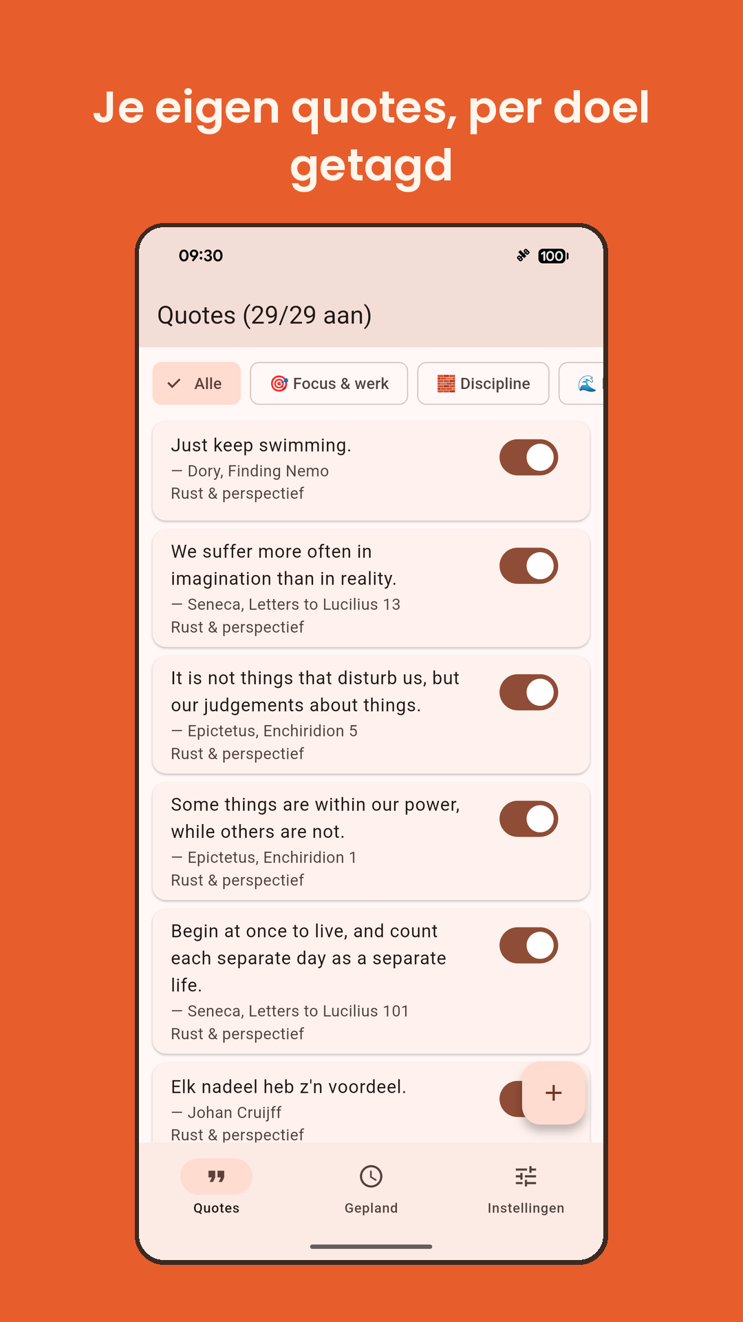 Je eigen quotes, per doel getagd